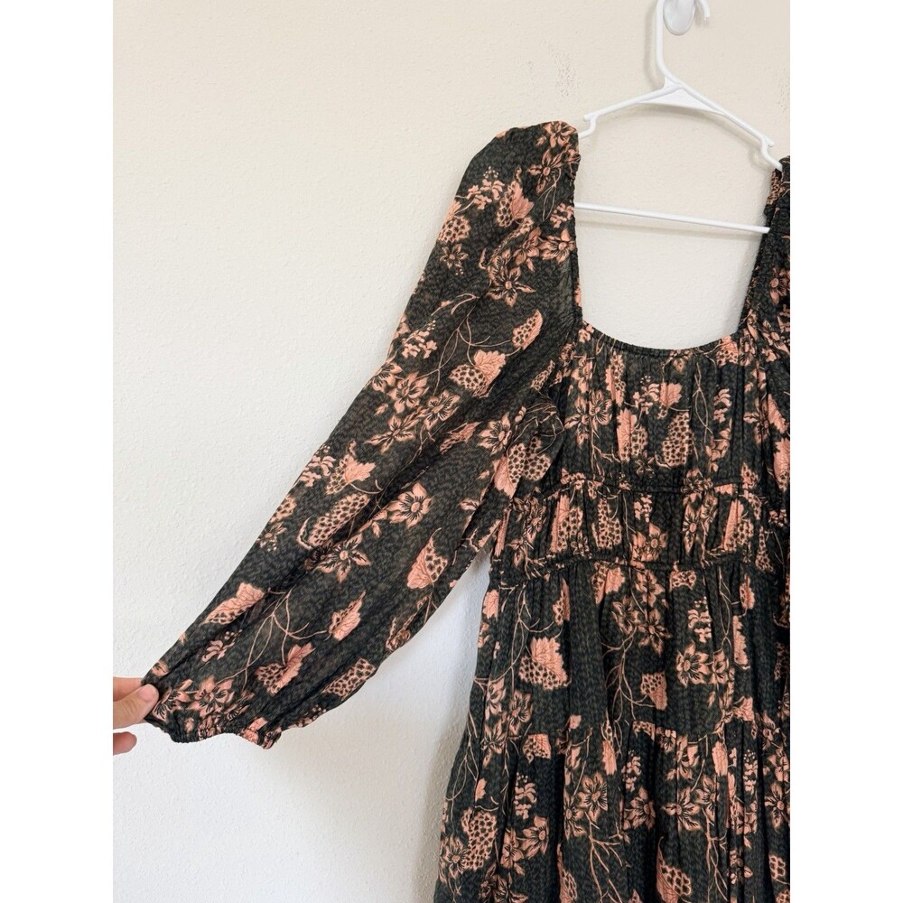 NWOT Ulla Johnson Isla Floral Print Puff Sleeve Lined Midi Dress Balsam Size 4 - Picture 10 of 11